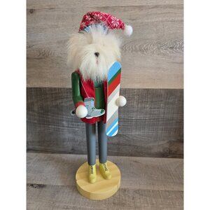 White Terrier Schnauzer Dog Nutcracker 20" Christmas Skiing Rare Htf b205